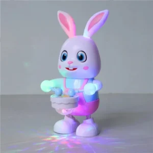 Electric Pet Toy Beat Drum with LED lights, Cute Robot Rabbit Dancing, Electronic Bunny Music Robotic for Kids
