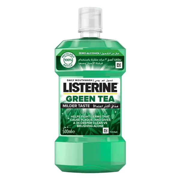 Listerine Cool Mint And Green Tea Mouthwash For Fresher And cleaner Mouth, 500 ml. - Image 3