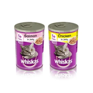 Whiskas Cat Food Jelly Tin, Salmon Flavor, Adult Cat, 400 g.