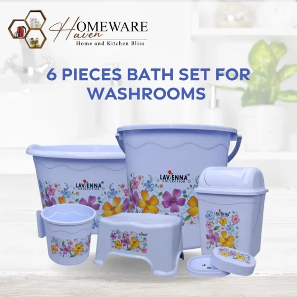 Rosetta Bath Lavenna Collection Rosetta Plastic Bath Set - 6 PCS - Image 2