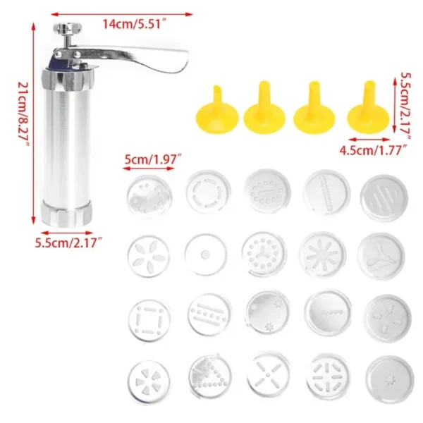 STAINLESS STEEL MANUAL BISCUIT MACHINE COOKIE PRESS MAKER TOOL - Image 2