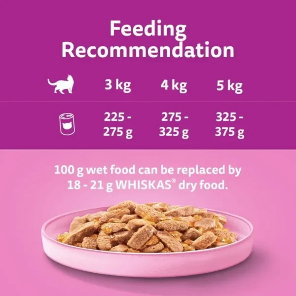Whiskas Cat Food Jelly Tin, Salmon Flavor, Adult Cat, 400 g. - Image 2