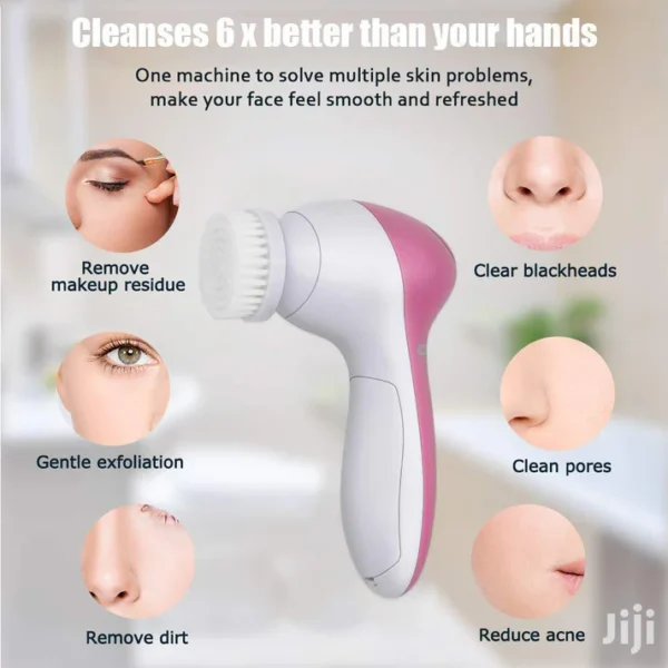 Multifunctional Facial Cleansing Brush Electric Face Massager Beauty Instrument Pore Cleanser(5 in 1) - Image 4