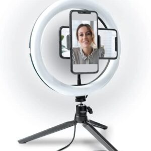 Selfie Ring Light kit with Clamp Mount, Dimmable LED Ring Light