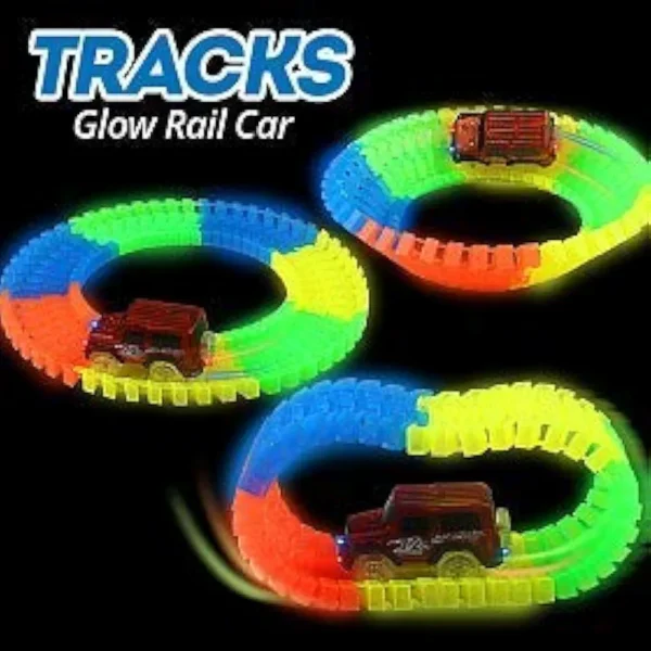 Glowing Track set With LED Lights, Racing Car, Toy Tack Set For Kids. - Image 5