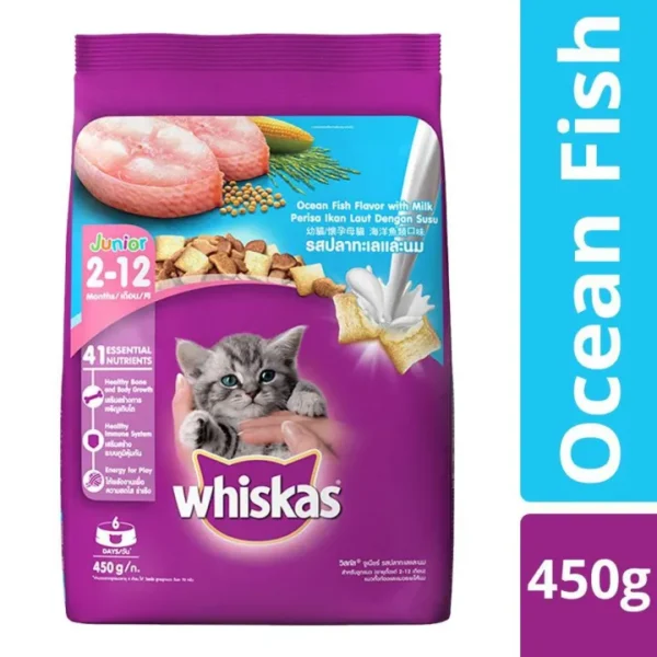 Whiskas Ocean Fish Flavour Junior Cat Food Kitten, 2 to 12 months, 450 g. - Image 3