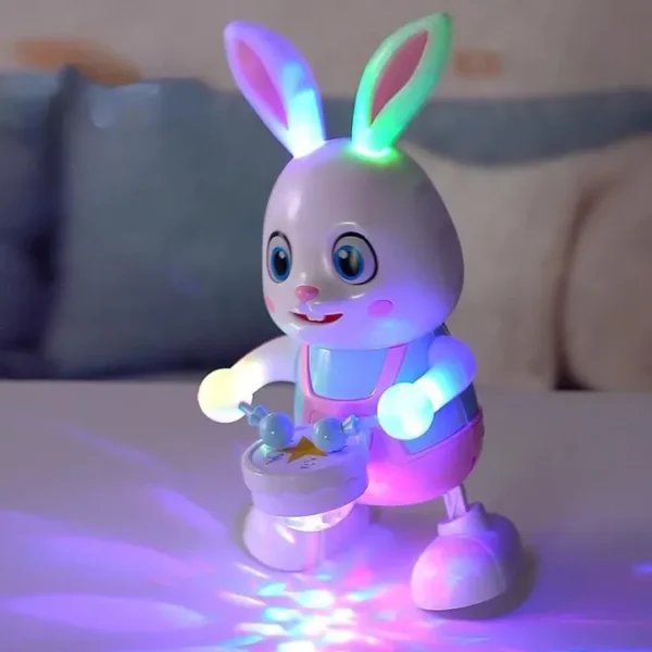 Electric Pet Toy Beat Drum with LED lights, Cute Robot Rabbit Dancing, Electronic Bunny Music Robotic for Kids - Image 6