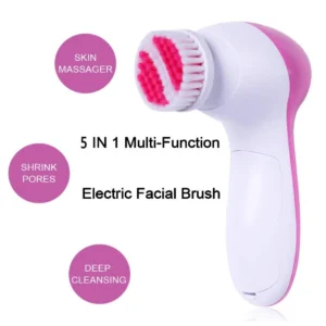 Multifunctional Facial Cleansing Brush Electric Face Massager Beauty Instrument Pore Cleanser(5 in 1)