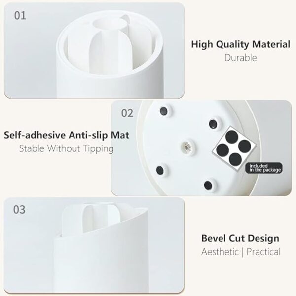 Makeup Brush holder with Transparent lid, Rotating Makeup organizers - Image 3