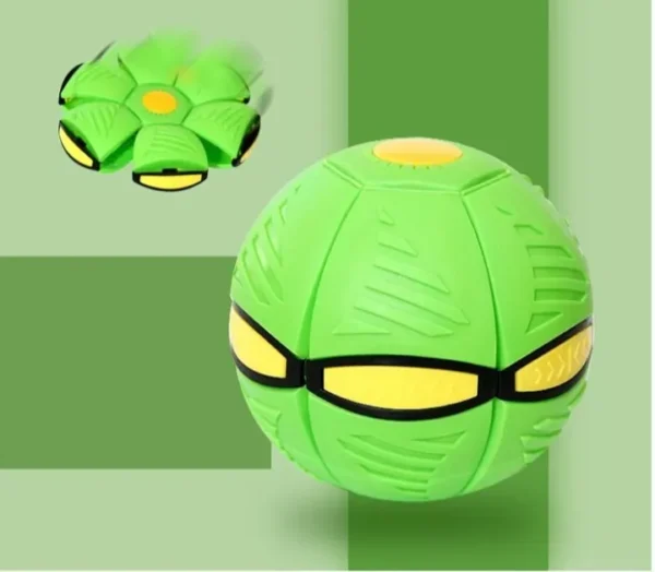 Toy Throw Disc Flat Magical Flying Saucer, Toys, Outdoor Step Deformation Foot Ball with LED Light for Kids.
