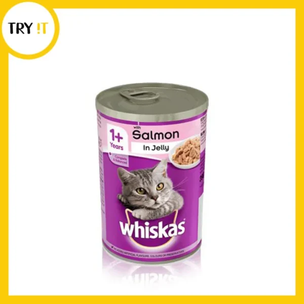 Whiskas Cat Food Jelly Tin, Salmon Flavor, Adult Cat, 400 g. - Image 5
