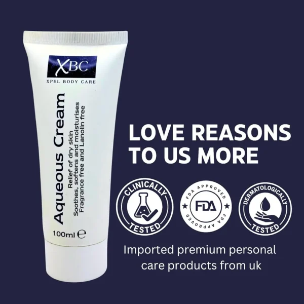 Xpel Aqueous Cream, for Relief of Dry Skin Soothes, Softens & Moisturises Skin, 100 ml. - Image 4