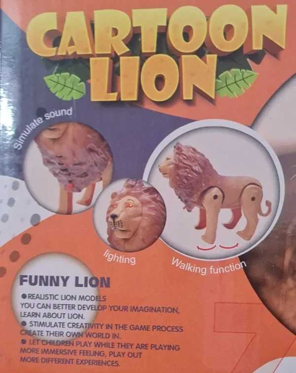 Battery Operated Lion with Light Sound and Walk, Funny Electric Lion Cartoon Toy, Forest Animal Wild Animal Toy For Kids. - Image 5
