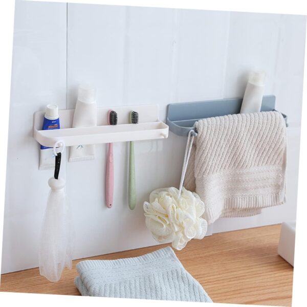 Bathroom slippers rack wall-mounted punch-free toilet shoe storage artifact folding drain rack - Image 4