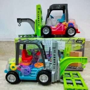 Transparent utility gear Vehicle, Rotating With Lights And Music, Toys For Kids.