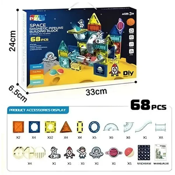 68 Pcs Space Magnetic Pipeline Building Blocks - Image 3