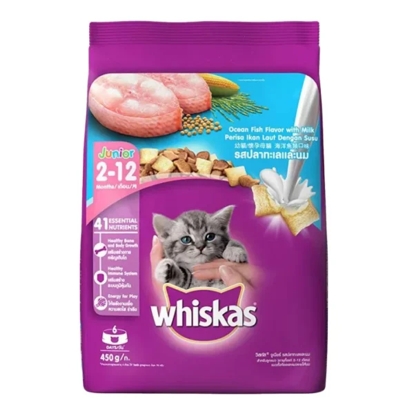 Whiskas Ocean Fish Flavour Junior Cat Food Kitten, 2 to 12 months, 450 g.