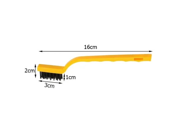 Set of 3 Pc Mini Wire Brush Cleaning Tool Kit Brass, Nylon, Stainless Steel Bristles, Gas Cleaning Brushes Iron Nylon Copper Wire for Car Kitchen Gas Stove Cleaning Tool - Image 2