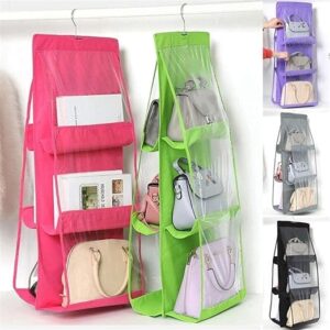 6 Pockets Hanging Purse Handbag Organizer
