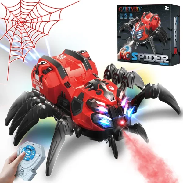Remote Control Spider Toy, Robot Spider, Spider Stunt Robot with Spray, Lights, Music, for Boys and Girls. - Image 2