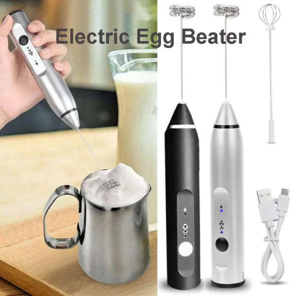 Original Rechargeable Coffee Beater - Electric Coffee Mixer Rechargeable Milk Shaker Maker - 2 in 1 Electric Egg Beater Coffee - USB Adjustable Electric Blender - Image 2