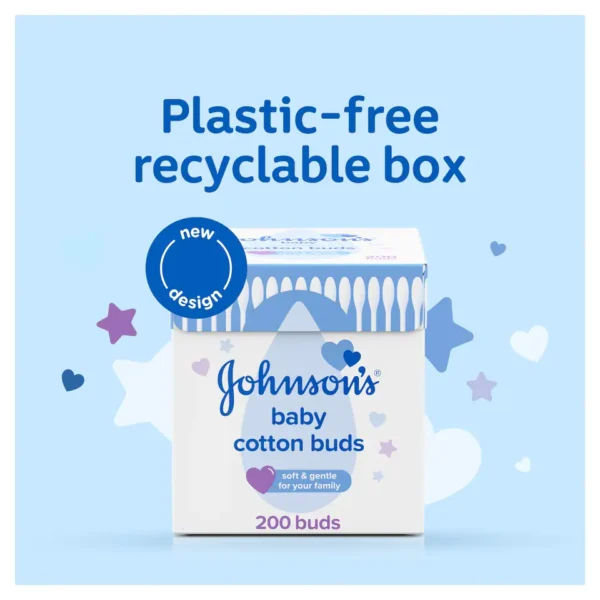 Johnson's Baby Cotton Buds, Soft And Gentle For Your Family, 200 Pack. - Image 2