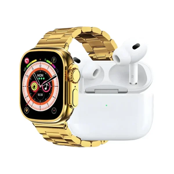 I20 Ultra Max Smart Watch 2.3 Inch Large Screen 10 in 1 Box with 7 Straps and AirPods 2