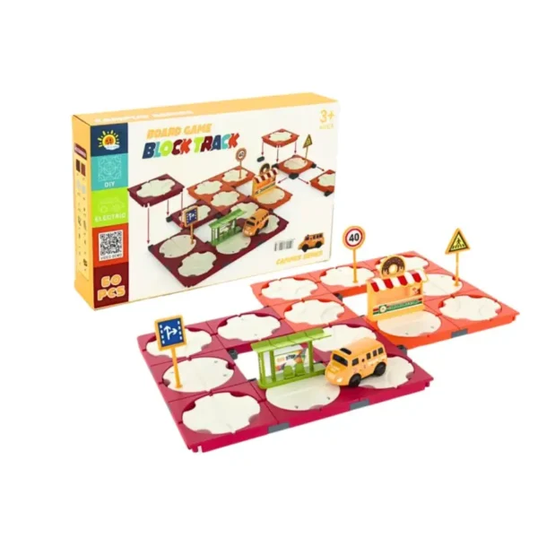 Kids Logical Road Builder Board Game Fun Maze Car Vehicle Rail Building Maze Puzzles - Image 2
