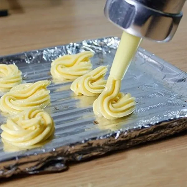 STAINLESS STEEL MANUAL BISCUIT MACHINE COOKIE PRESS MAKER TOOL - Image 3