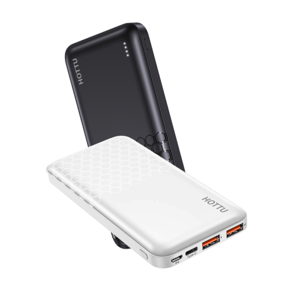 Hottu Power bank HT110 With 10,000 mAh Capacity, Long Battery Life.