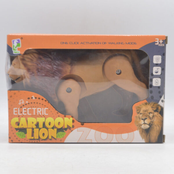 Battery Operated Lion with Light Sound and Walk, Funny Electric Lion Cartoon Toy, Forest Animal Wild Animal Toy For Kids. - Image 2