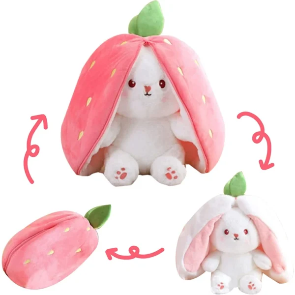 Easter Bunny Stuffed Animal Strawberry Plush Pillow - Image 6