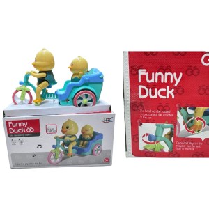 Cute And Adorable Duck Carriage Toy With Music And Lights For kids.