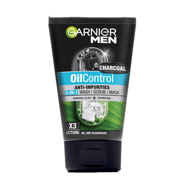 Garnier Men Oil Control Charcoal 3 in 1 Foam, 100 ml.