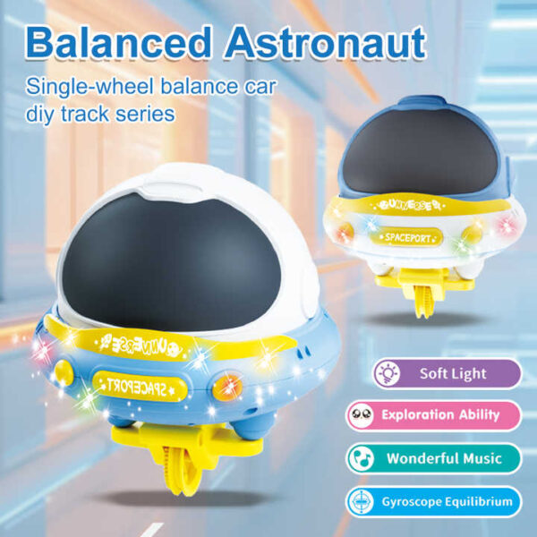 Electric Unicycle Tightrope Walking Sound Light Tumbler Toy, Balance Astronaut Track Car for Kids. - Image 4