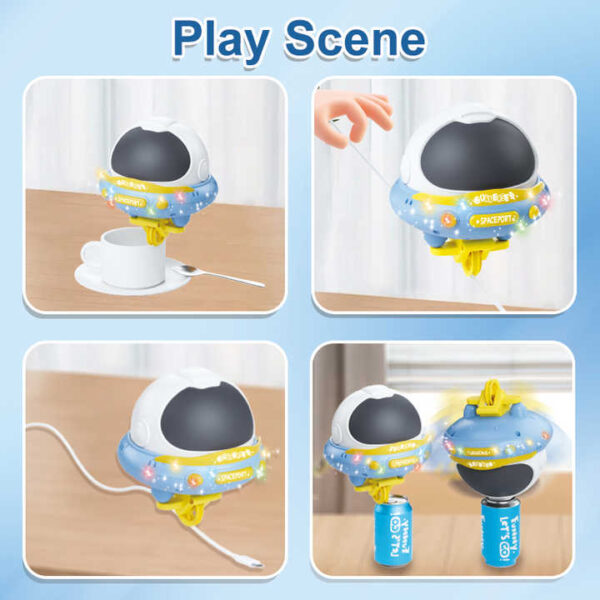 Electric Unicycle Tightrope Walking Sound Light Tumbler Toy, Balance Astronaut Track Car for Kids. - Image 5