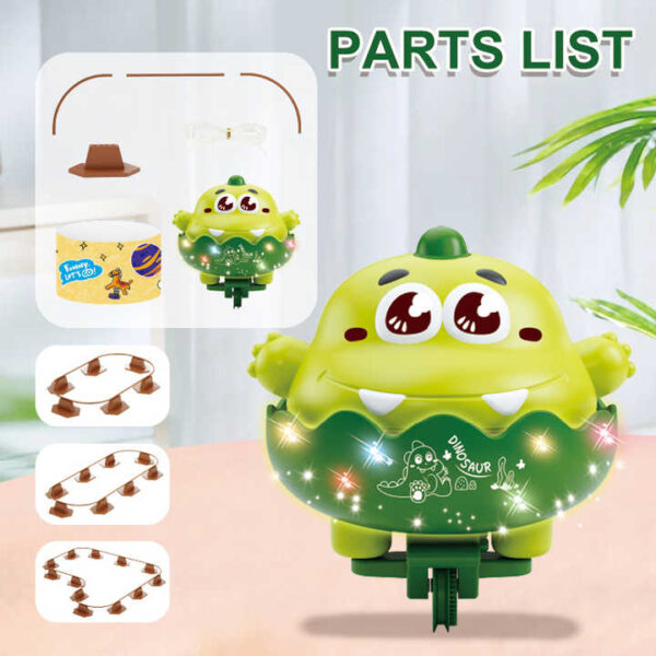 Educational Light Fingertip Gyroscope Balance Toy, Electric Wheelbarrow Dinosaur Music Unicycle Tumbler for Kids. - Image 4