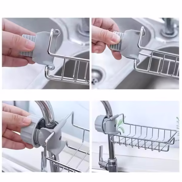 Kitchen Stainless Steel Sink Drain Rack Sponge Holder - Image 2
