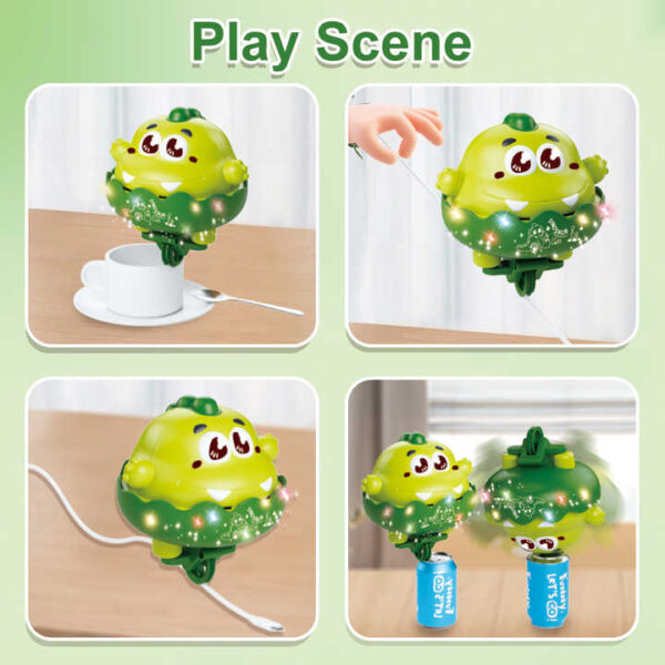 Educational Light Fingertip Gyroscope Balance Toy, Electric Wheelbarrow Dinosaur Music Unicycle Tumbler for Kids. - Image 3