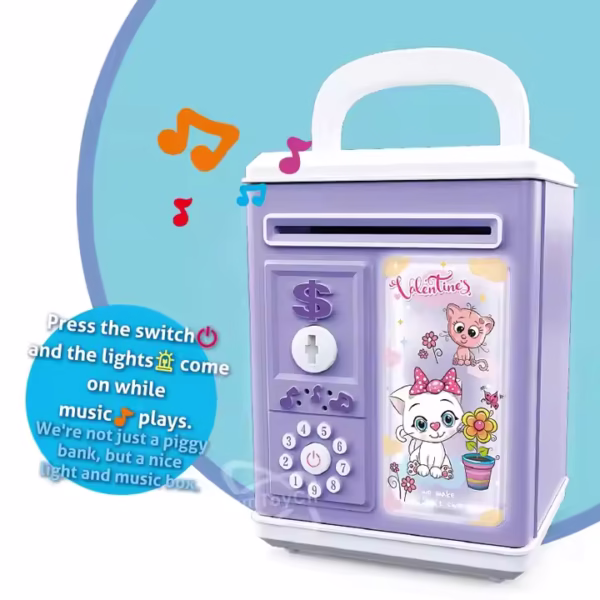 Intelligence ATM Machine Toy Saving Coin Paper Money Bank Money Box Musical Automatic Piggy Bank for Kids - Image 6