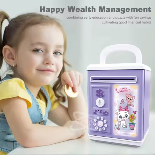 Intelligence ATM Machine Toy Saving Coin Paper Money Bank Money Box Musical Automatic Piggy Bank for Kids - Image 7