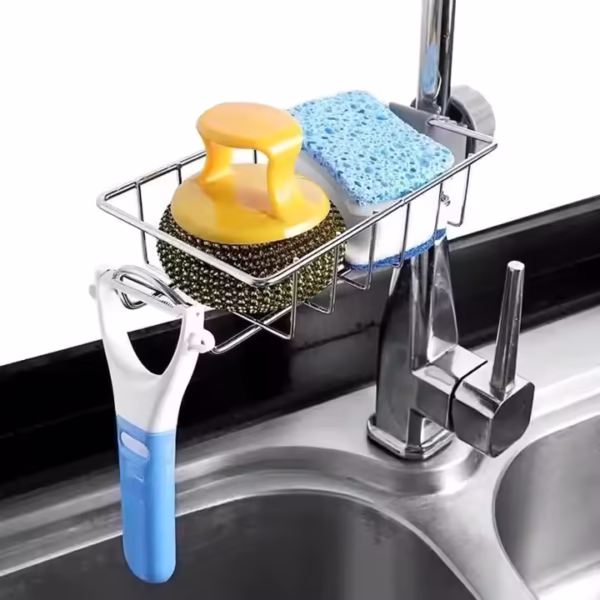 Kitchen Stainless Steel Sink Drain Rack Sponge Holder - Image 4