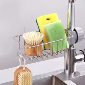 Kitchen Stainless Steel Sink Drain Rack Sponge Holder