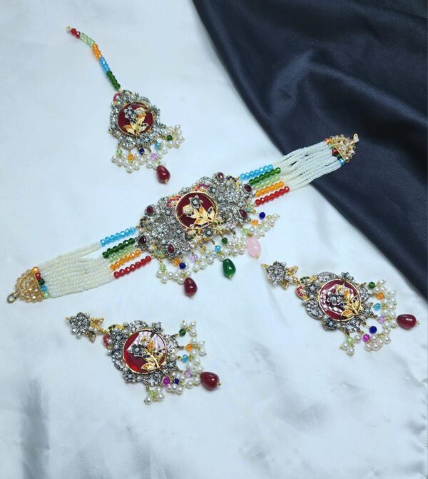 Casting Made Choker Set With Tika Exclusive By Unique Fancy Jewellery. - Image 3