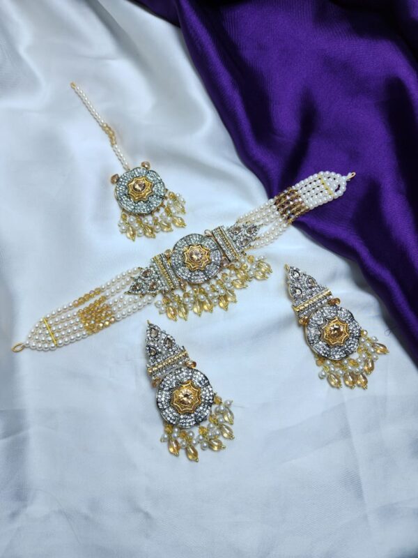 Casting Made Choker Set With Tika Exclusive By Unique Fancy Jewellery. - Image 4