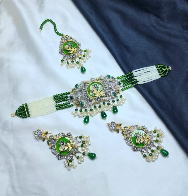 Casting Made Choker Set With Tika Exclusive By Unique Fancy Jewellery. - Image 9