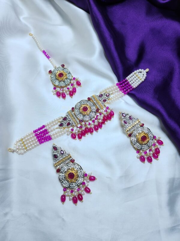 Casting Made Choker Set With Tika Exclusive By Unique Fancy Jewellery. - Image 9