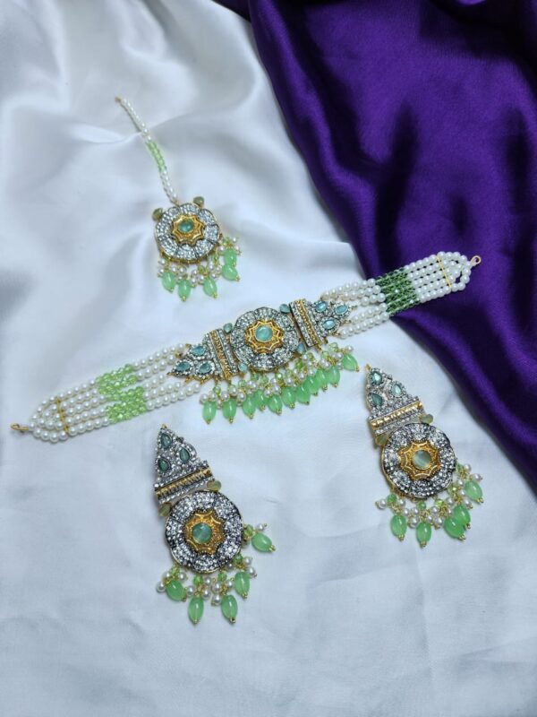 Casting Made Choker Set With Tika Exclusive By Unique Fancy Jewellery. - Image 6