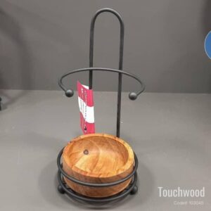 Touchwood Round Wooden Spoon Rest, Utensil Holder, Modern, Kitchen Decor, Code 103045.