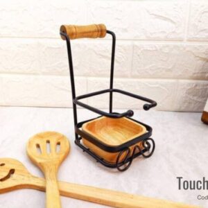 Touchwood Spoon Rest Wood Based Upright Utensil Holder, Modern, Kitchen Decor, Code 103043.